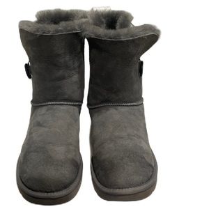 UGG BAILEY BUTTON II GREY GRAY WATER RESISTANT BOOT USA 9 / EU 40 / UK 7.5